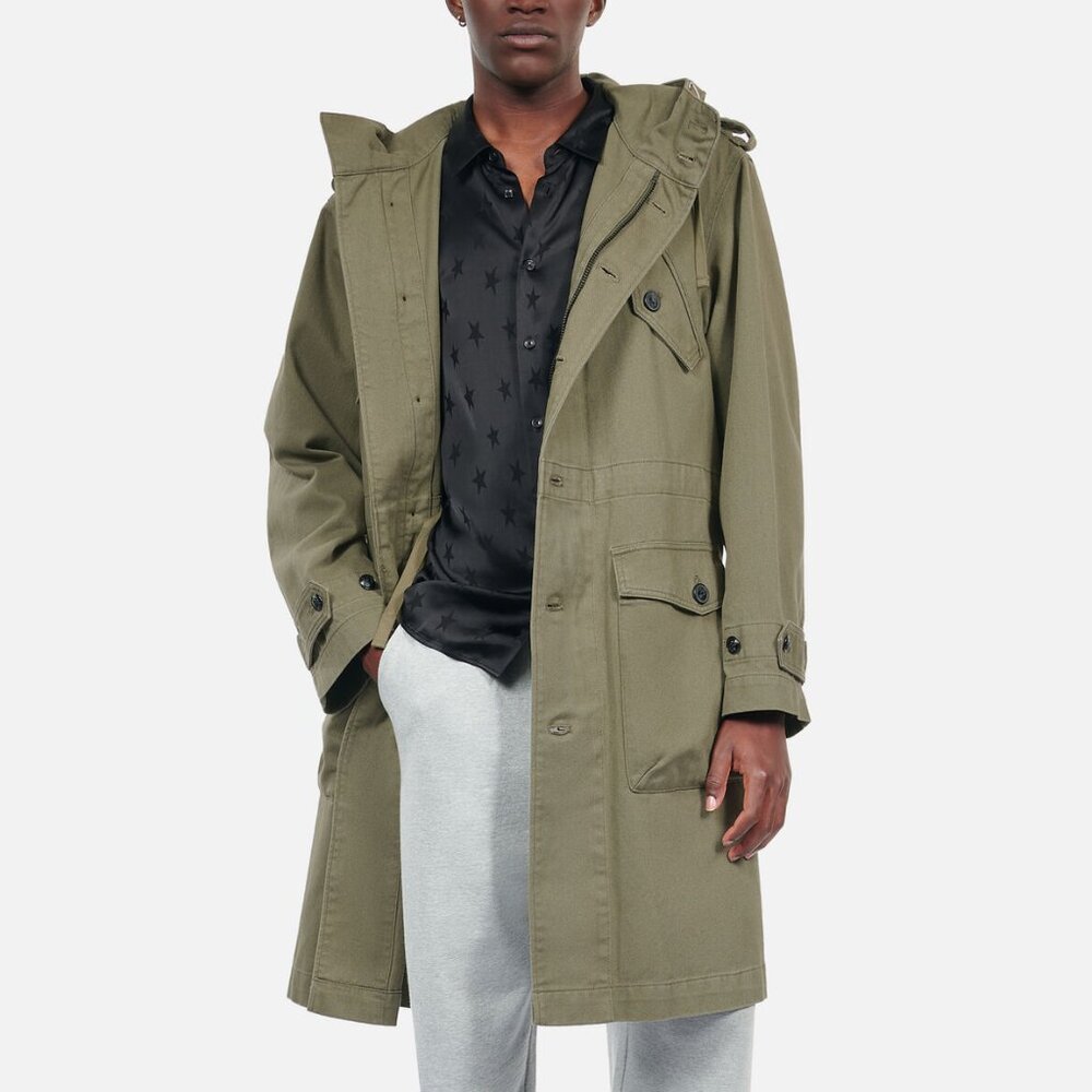 The Kooples - Long Khaki Hooded Parka NWT Fall 2024
